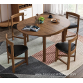 Round Dining Table Wooden Extendable Dining Walnut Table